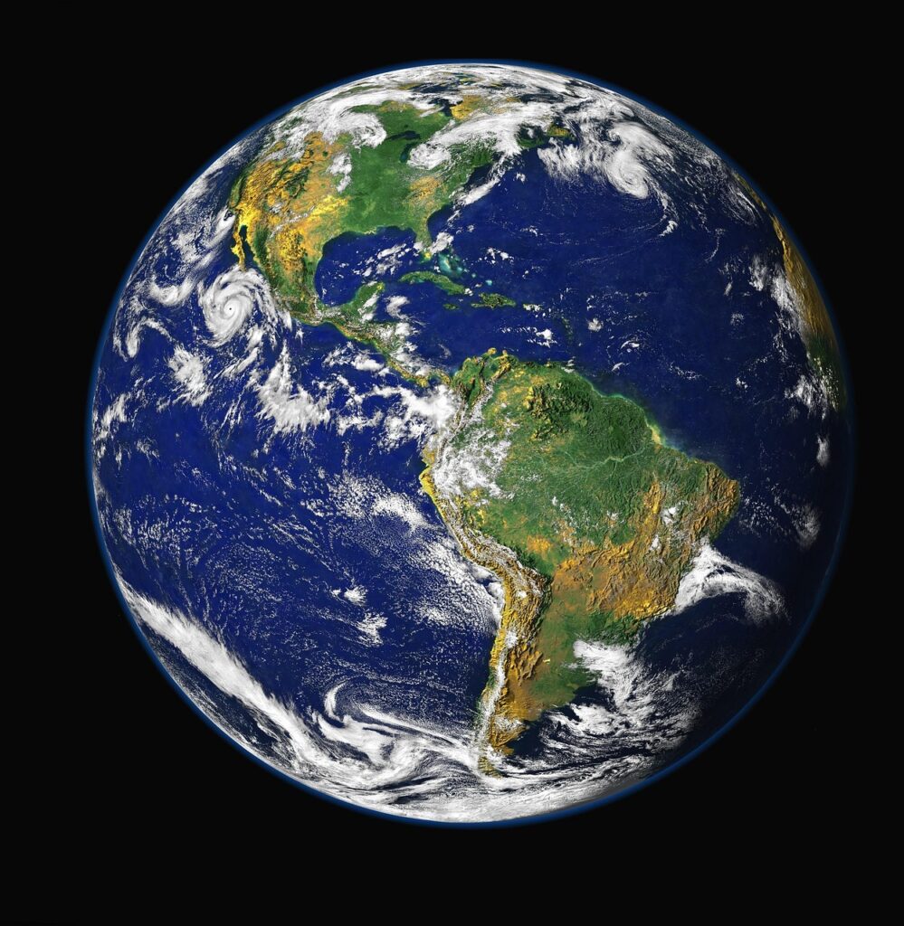 picture of earth from space against a black background