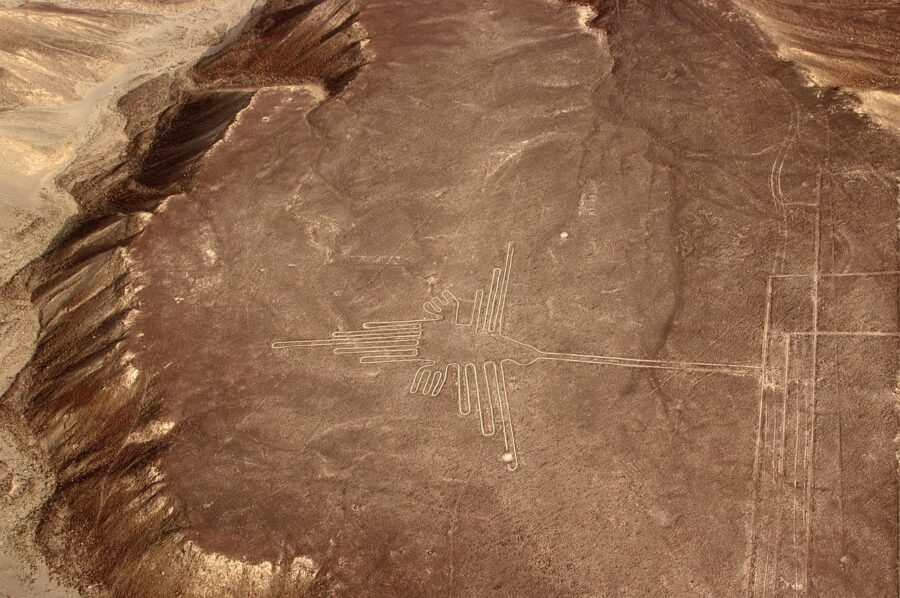 nasca lines, peru, humming bird