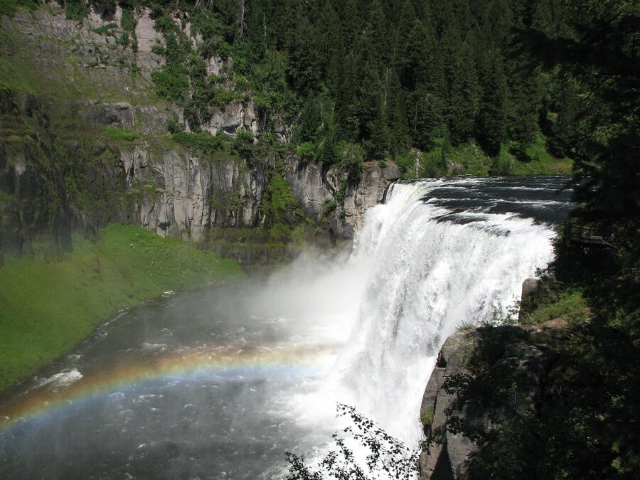 teton valley park waterfalls, idaho, rainbow