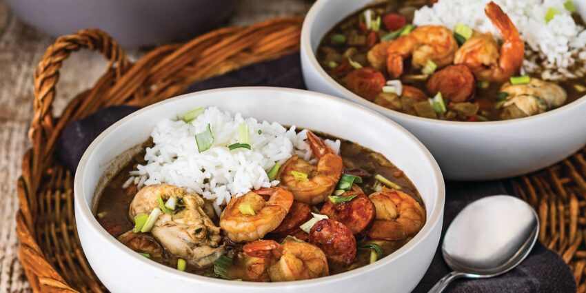 shrimp gumbo bowls